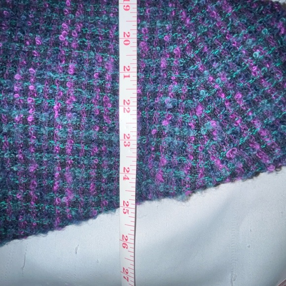 Vintage En Avance Tweed Blue Purple Fitted Blazer Suit Jacket Size 9/10 - Picture 8 of 8